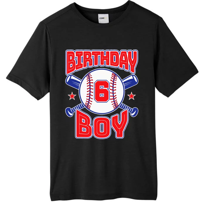 6th Birthday Baseball Big Number Six 6 Year Old Boy Girl ChromaSoft Performance T-Shirt