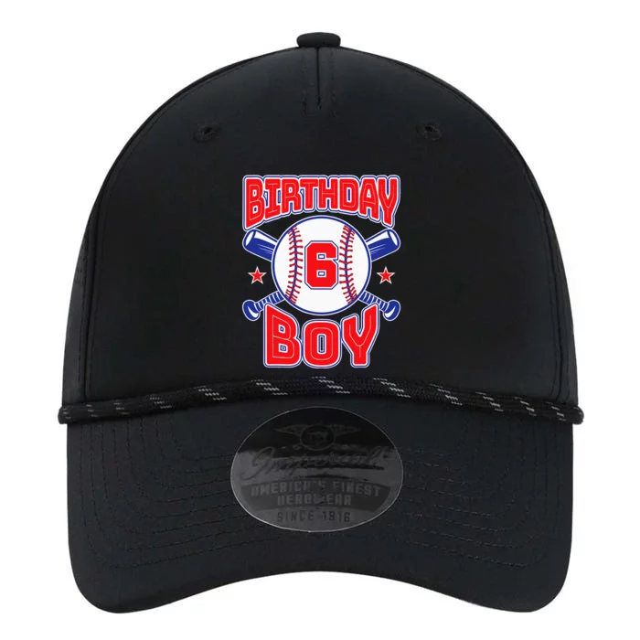 6th Birthday Baseball Big Number Six 6 Year Old Boy Girl Performance The Dyno Cap