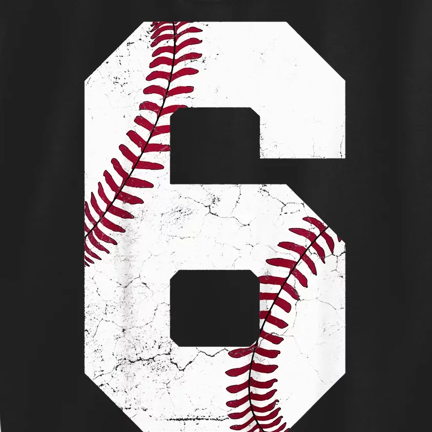 6th Birthday Baseball Six 6 Years Old Kids Sweatshirt