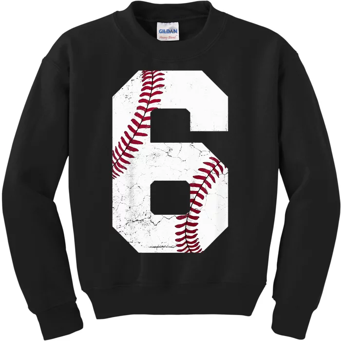 6th Birthday Baseball Six 6 Years Old Kids Sweatshirt