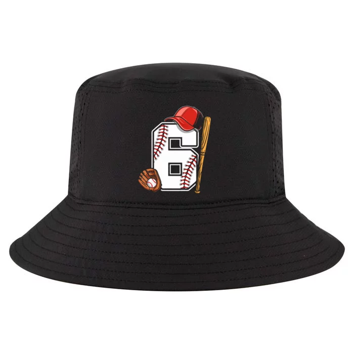 6th Birthday Baseball Boy Six 6 Years Old Cool Comfort Performance Bucket Hat