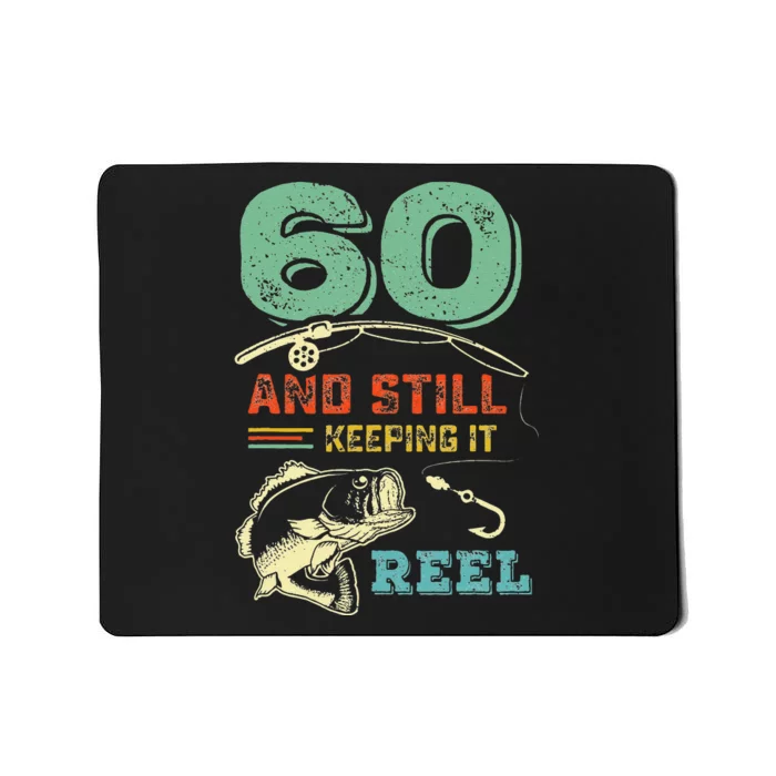 60th Bday Cool Fishing Gift Sixtieth Birthday Fisherman Mousepad