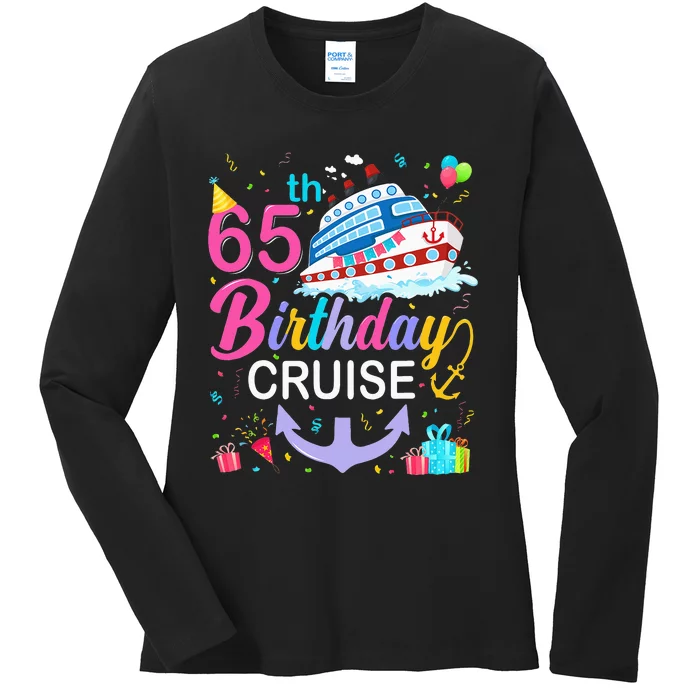 65th Birthday Cruise 65 Years Old Cruising Ladies Long Sleeve Shirt