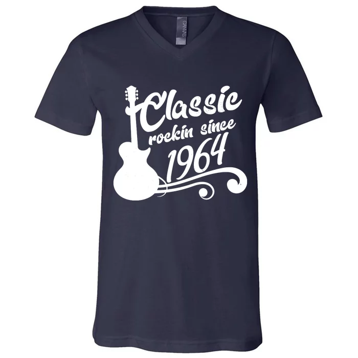 60th Birthday Classic Rockin Since 1964 V-Neck T-Shirt