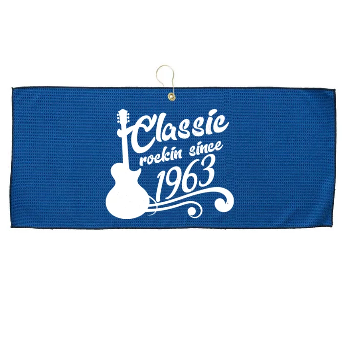 60th Birthday Classic Rockin Since 1963 Large Microfiber Waffle Golf Towel