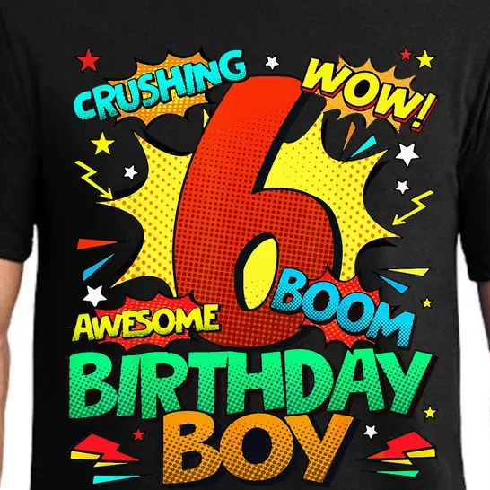 6th Birthday Comic Style 6 Year Old Gifts Pajama Set