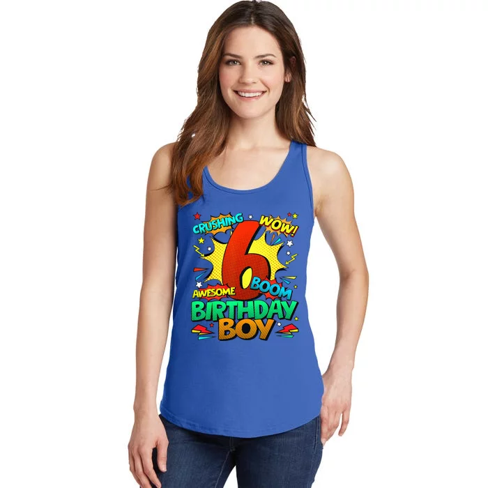 6th Birthday Comic Style 6 Year Old Gifts Ladies Essential Tank