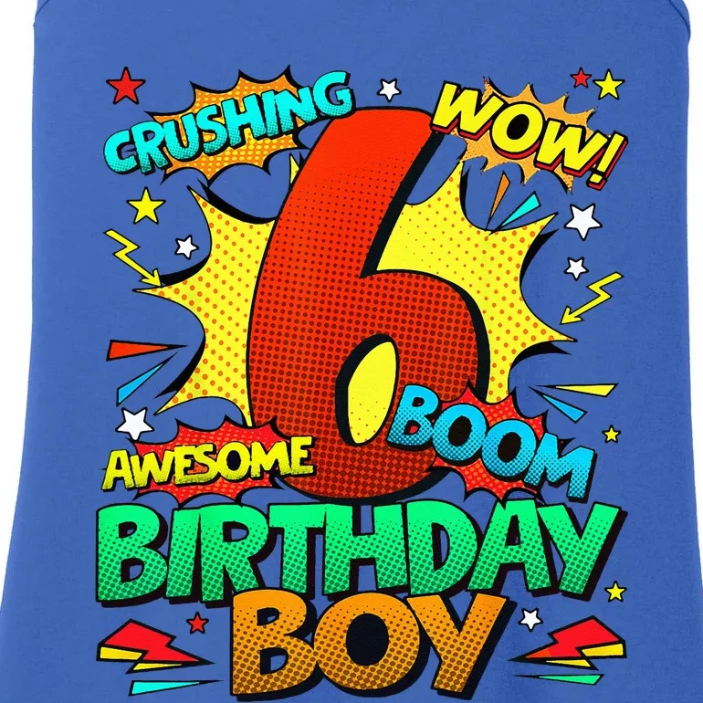 6th Birthday Comic Style 6 Year Old Gifts Ladies Essential Tank