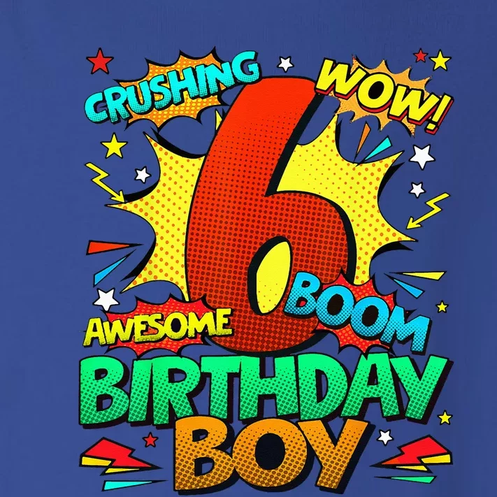 6th Birthday Comic Style 6 Year Old Gifts Toddler Long Sleeve Shirt