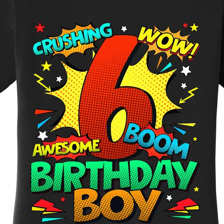 6th Birthday Comic Style 6 Year Old Gifts Women's T-Shirt