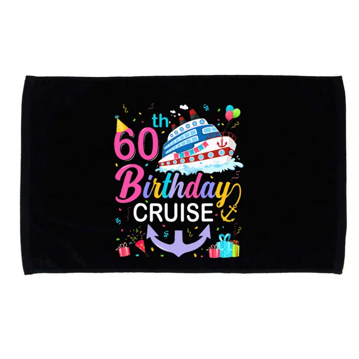 60th Birthday Cruise 60 Years Old Cruising Crew Bday Party Microfiber Hand Towel