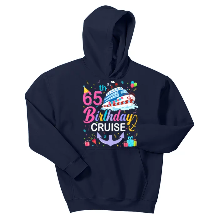 65th Birthday Cruise 65 Years Old Cruising Crew Bday Party Kids Hoodie