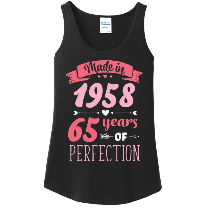 65 Birthday Decorations Women Female 65th BDay 1958 Birthday Ladies Essential Tank