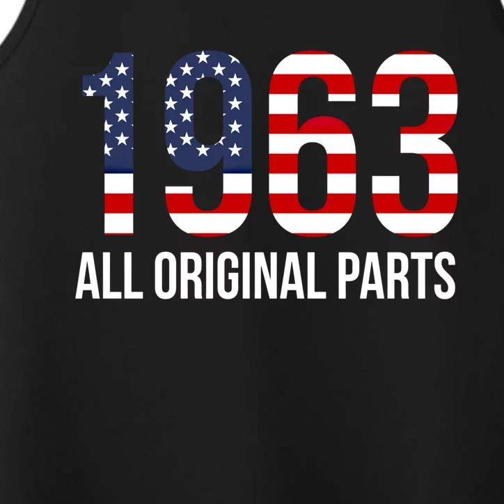 60th Birthday Design – 1963 Us America Flag Gift Performance Tank