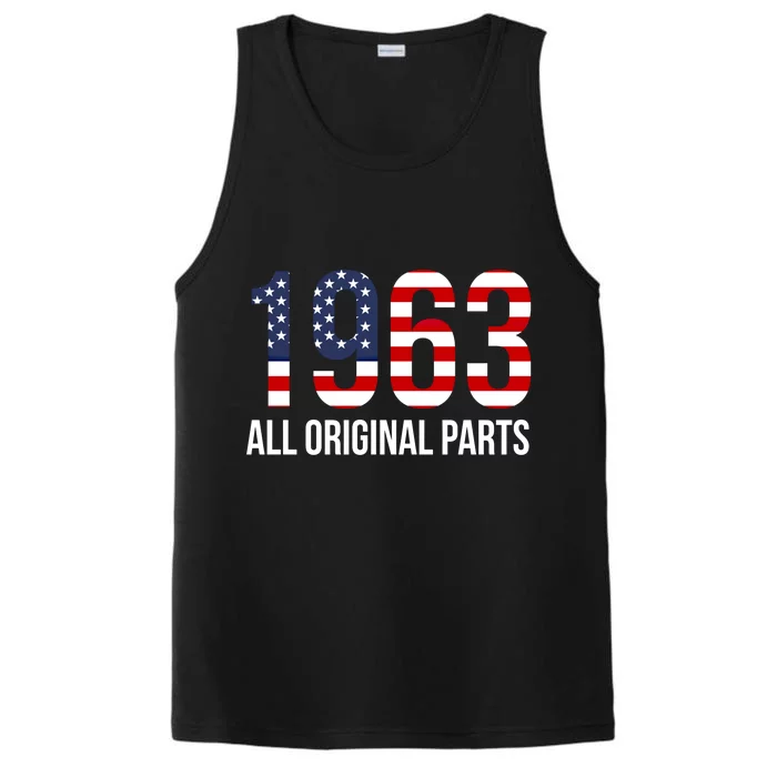 60th Birthday Design – 1963 Us America Flag Gift Performance Tank