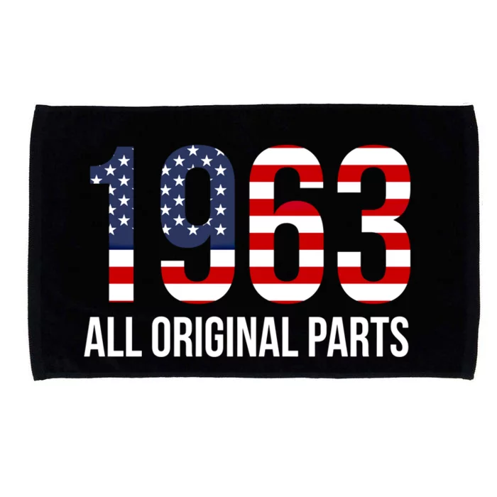 60th Birthday Design – 1963 Us America Flag Gift Microfiber Hand Towel