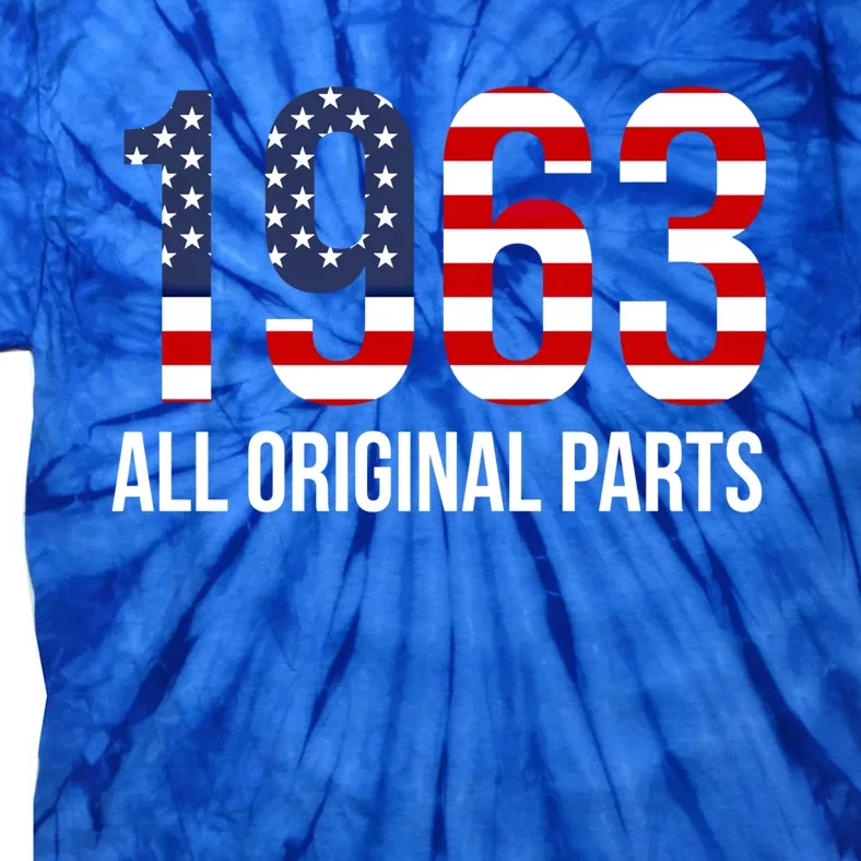 60th Birthday Design – 1963 Us America Flag Gift Tie-Dye T-Shirt