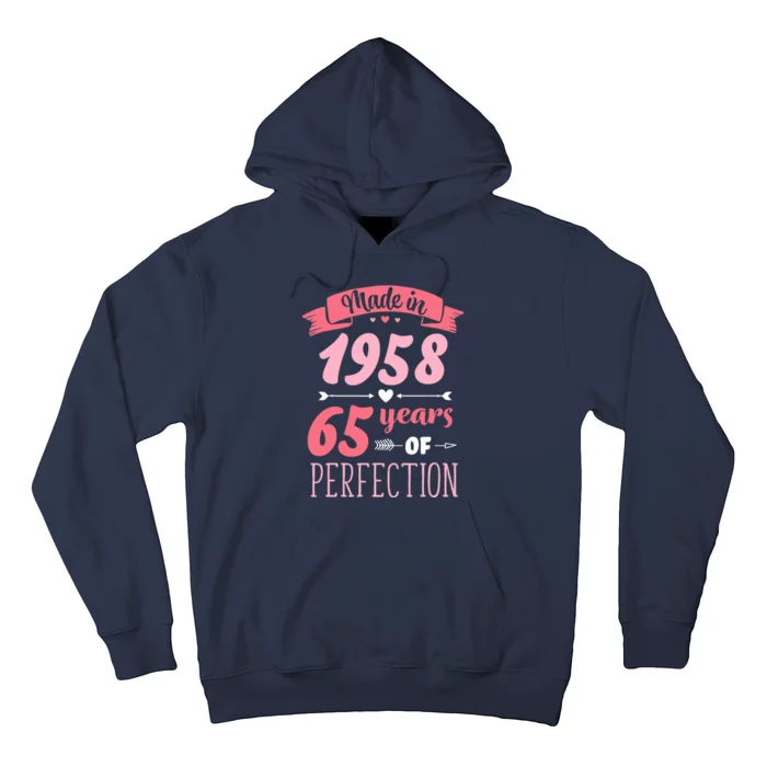 65 Birthday Decorations Women Female 65th BDay 1958 Birthday Hoodie