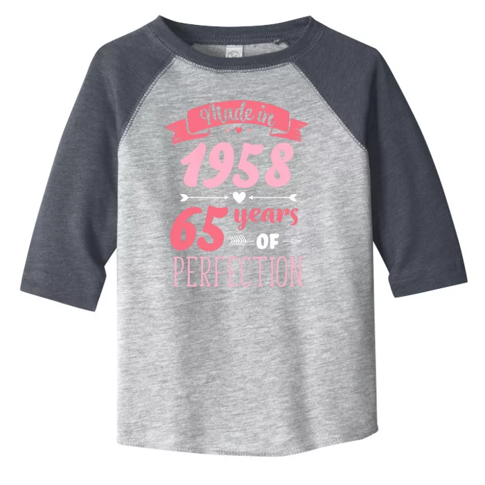 65 Birthday Decorations Women Female 65th BDay 1958 Birthday Toddler Fine Jersey T-Shirt