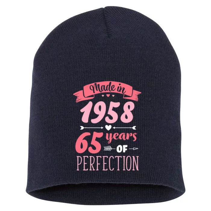 65 Birthday Decorations Women Female 65th BDay 1958 Birthday Short Acrylic Beanie