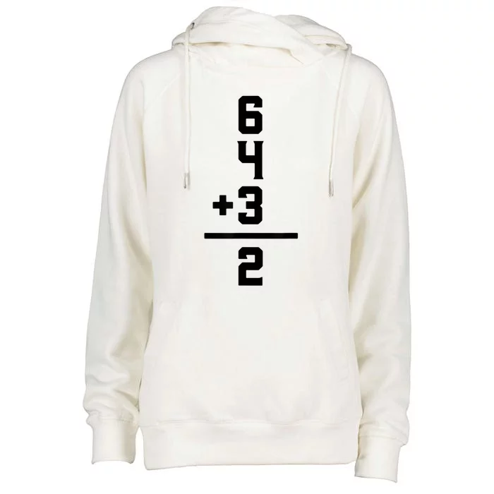 6432 Baseball Double Play Funny Baseball 6 4 3 2 Womens Funnel Neck Pullover Hood