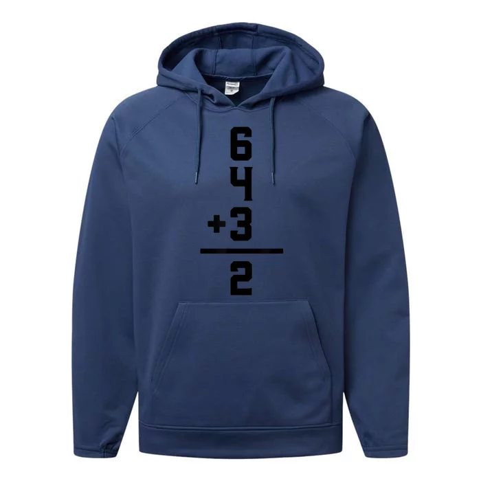 6432 Baseball Double Play Funny Baseball 6 4 3 2 Performance Fleece Hoodie