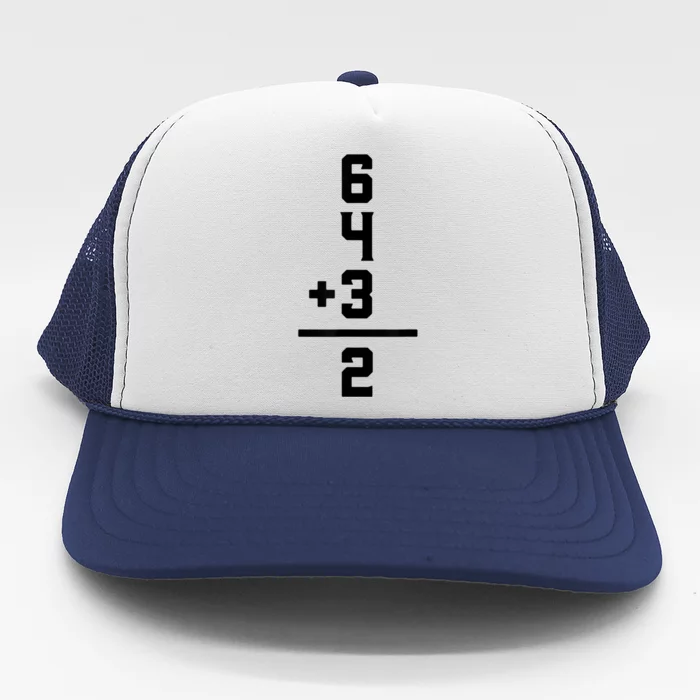 6432 Baseball Double Play Funny Baseball 6 4 3 2 Trucker Hat