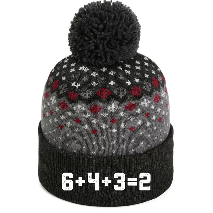 6432 Baseball Double Play Funny Baseball 6 4 3 2 The Baniff Cuffed Pom Beanie