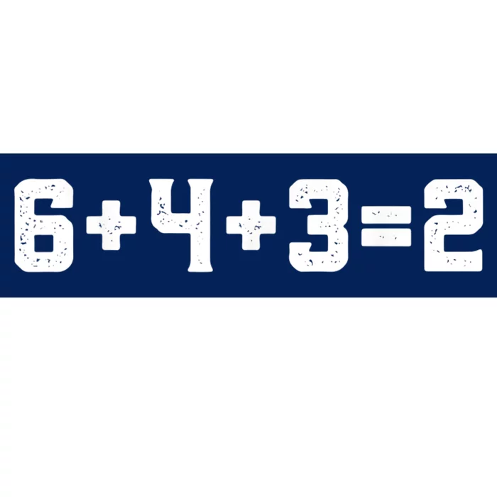 6432 Baseball Double Play Funny Baseball 6 4 3 2 Bumper Sticker