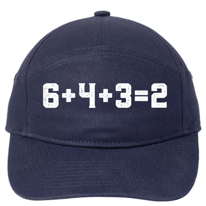 6432 Baseball Double Play Funny Baseball 6 4 3 2 7-Panel Snapback Hat