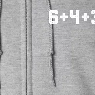 6432 Baseball Double Play Funny Baseball 6 4 3 2 Full Zip Hoodie