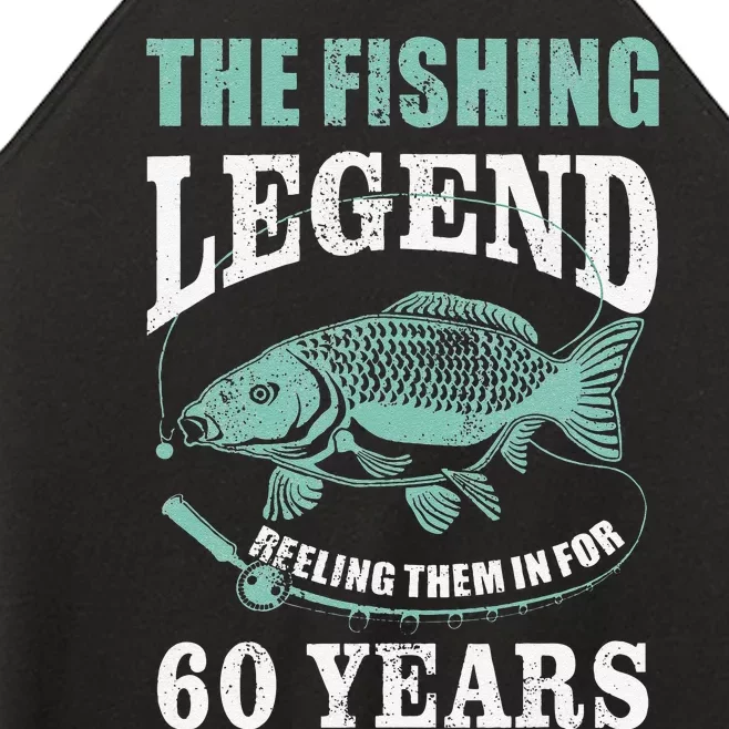 60th Birthday Fisherman Legend Angler 60 Years Fishing Women’s Perfect Tri Rocker Tank