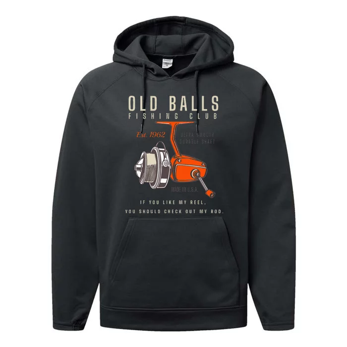 60th Birthday Fishing Pun Over The Hill 60 Performance Fleece Hoodie