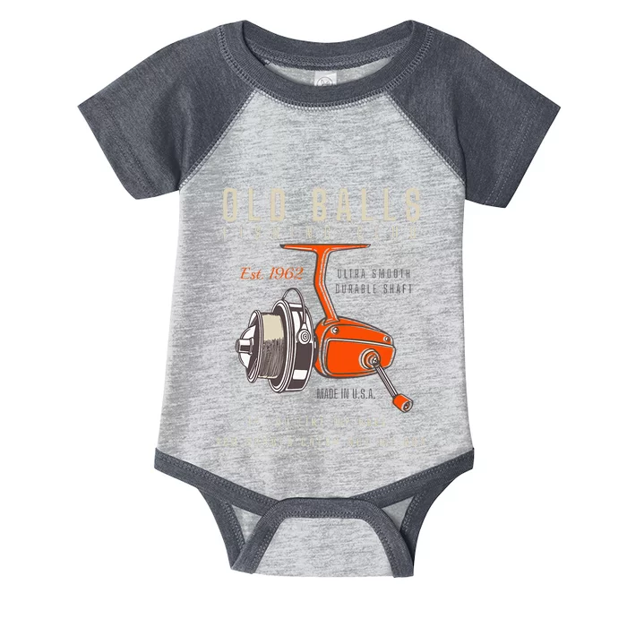 60th Birthday Fishing Pun Over The Hill 60 Infant Baby Jersey Bodysuit