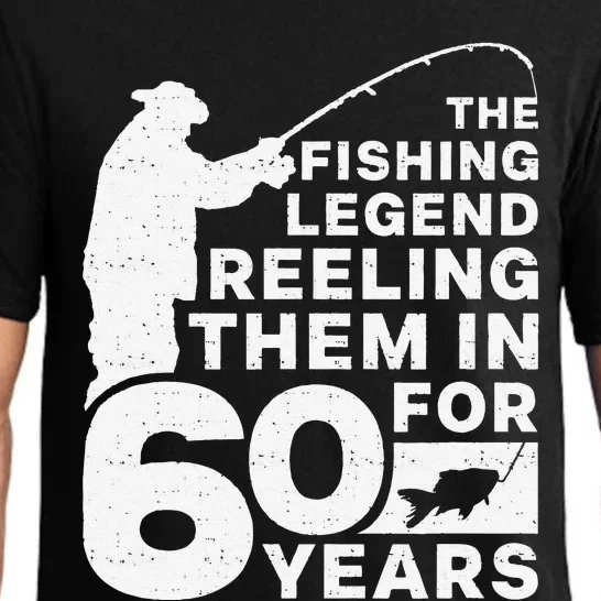 60th Birthday Fishing Fishing Legend Distressed Text Pajama Set