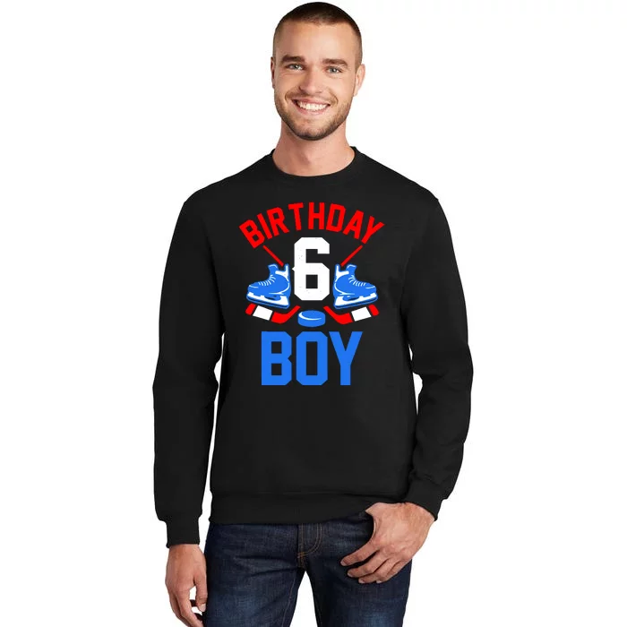 6th Birthday For Girl Boy 6 Yrs Old Ice Hockey Fan Sweatshirt