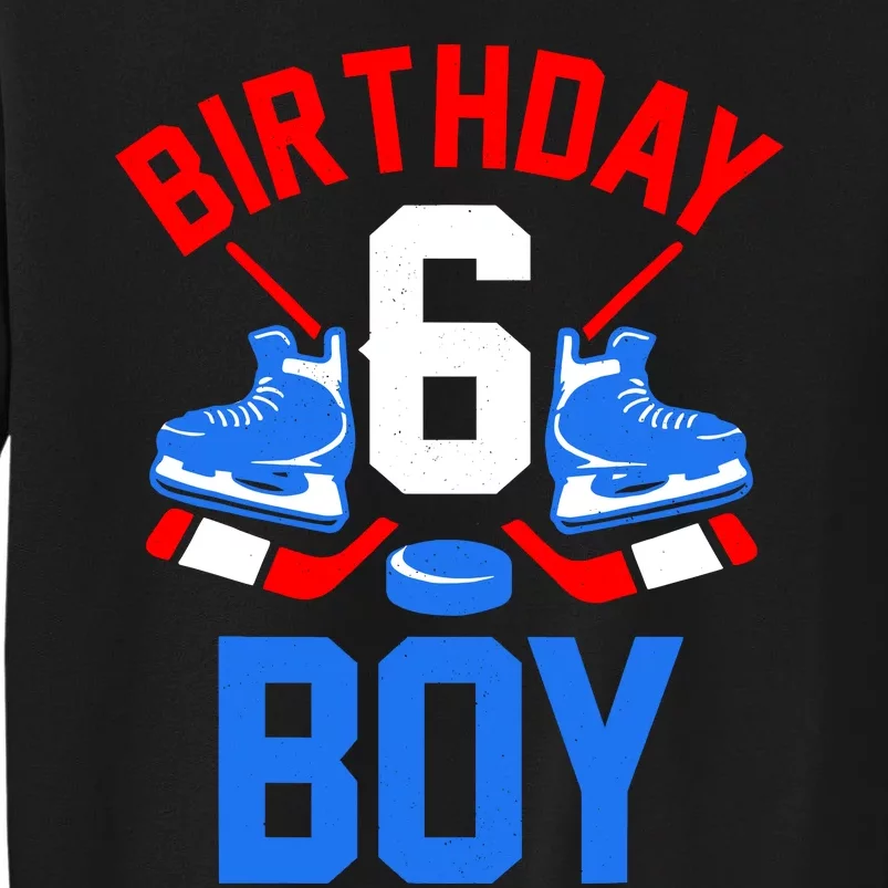 6th Birthday For Girl Boy 6 Yrs Old Ice Hockey Fan Sweatshirt