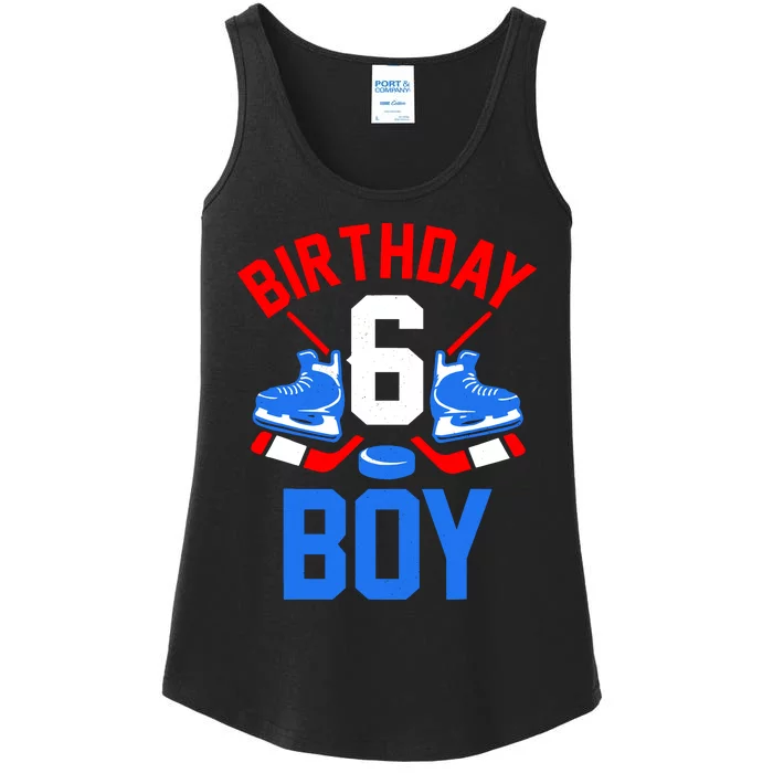 6th Birthday For Girl Boy 6 Yrs Old Ice Hockey Fan Ladies Essential Tank