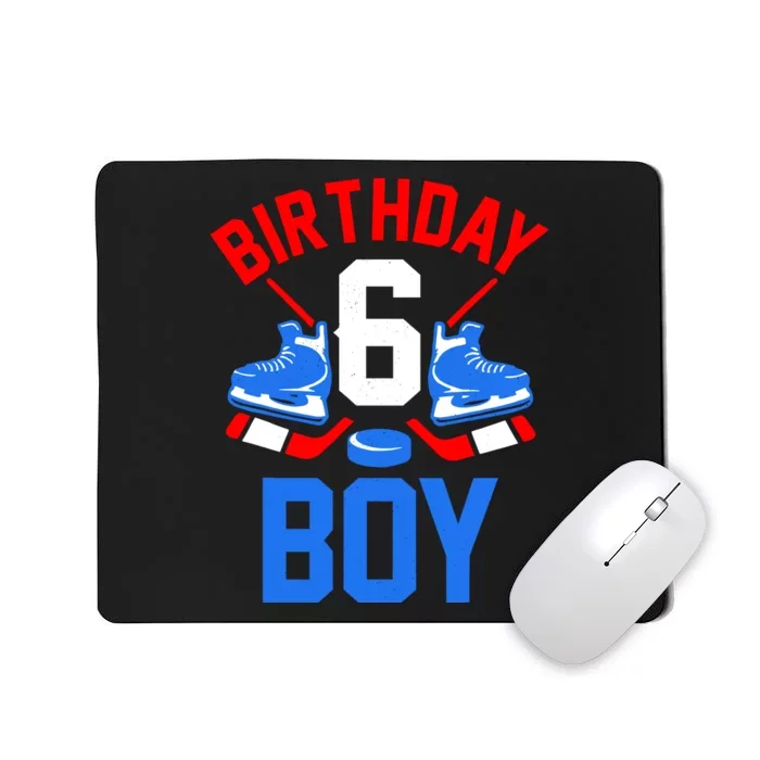 6th Birthday For Girl Boy 6 Yrs Old Ice Hockey Fan Mousepad