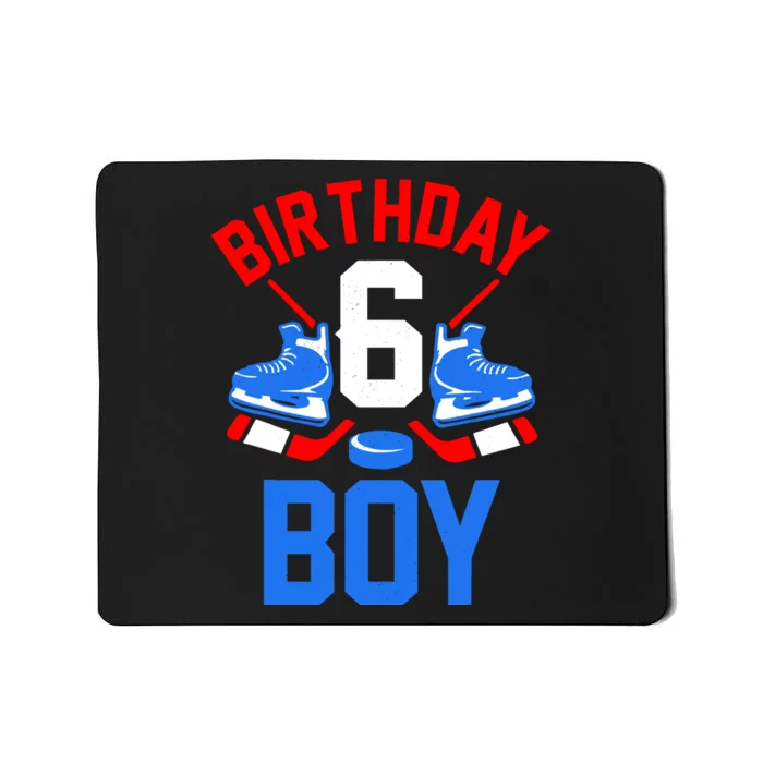 6th Birthday For Girl Boy 6 Yrs Old Ice Hockey Fan Mousepad