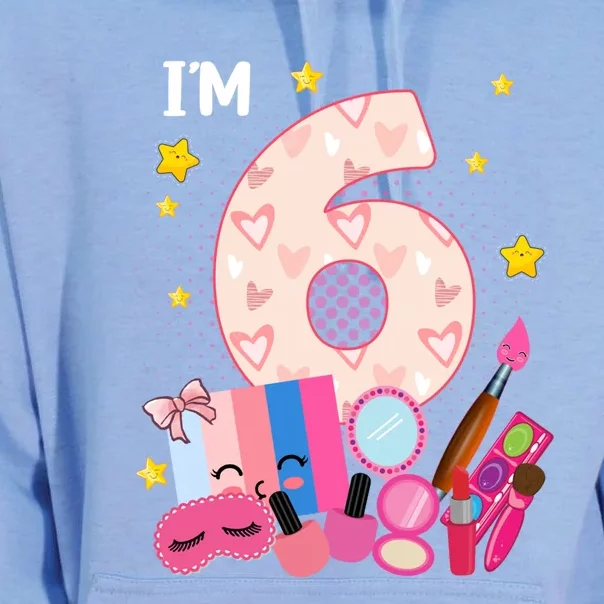 6th Birthday For Little Makeup Spa Nail 6 Years Old Gift Unisex Surf Hoodie