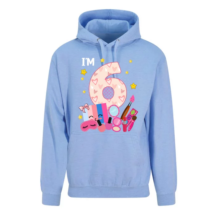 6th Birthday For Little Makeup Spa Nail 6 Years Old Gift Unisex Surf Hoodie