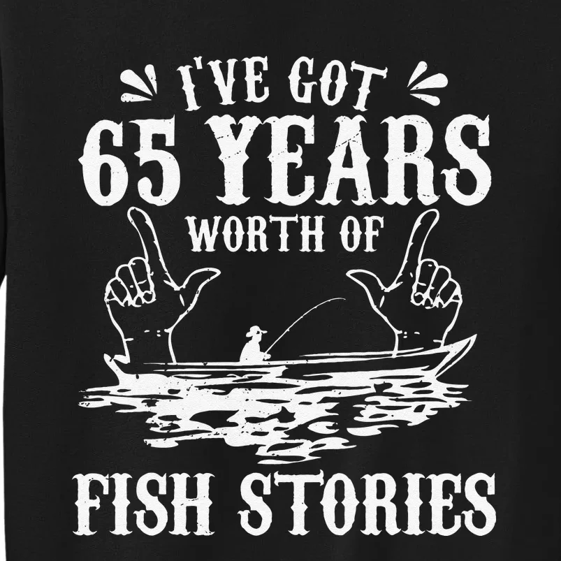 65th Birthday Fisherman Funny Bass Fishing Gift Idea Sweatshirt