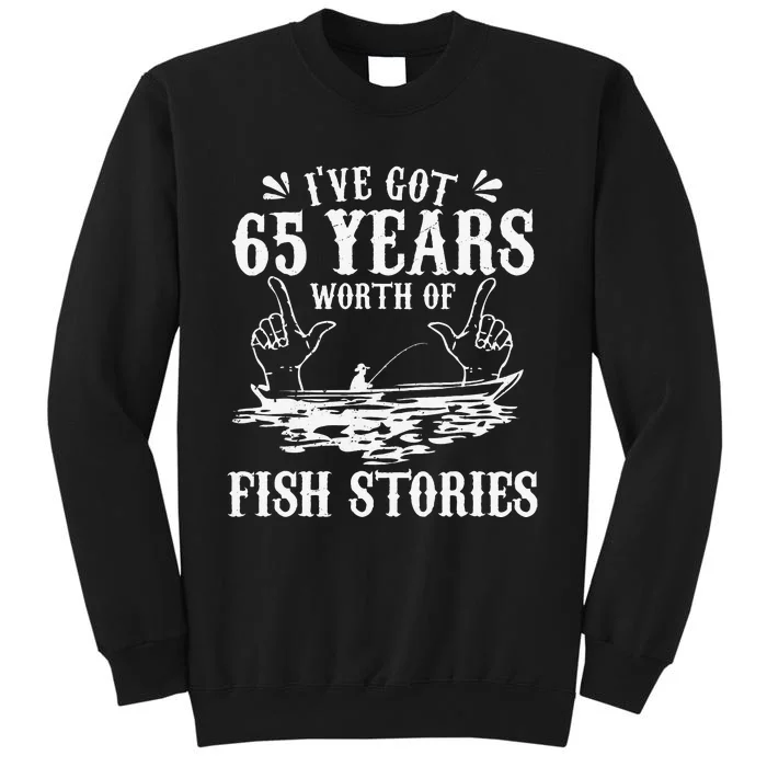 65th Birthday Fisherman Funny Bass Fishing Gift Idea Sweatshirt