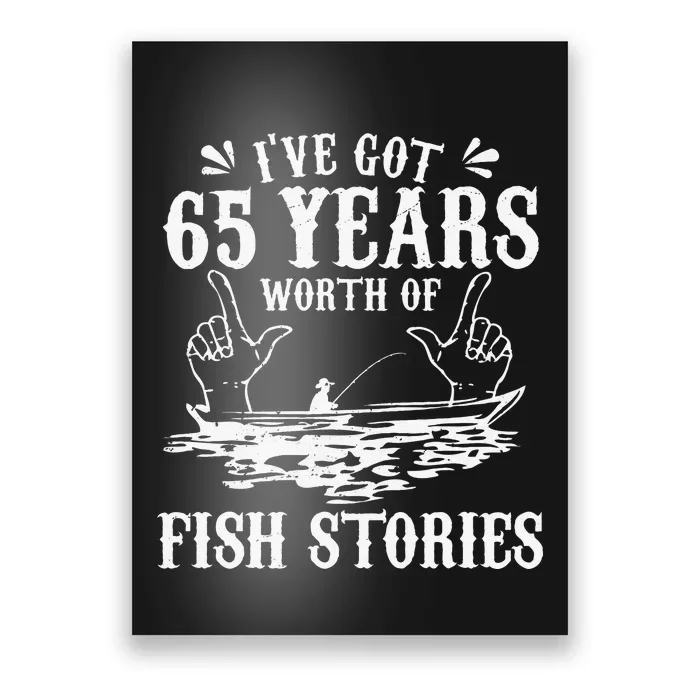 65th Birthday Fisherman Funny Bass Fishing Gift Idea Poster