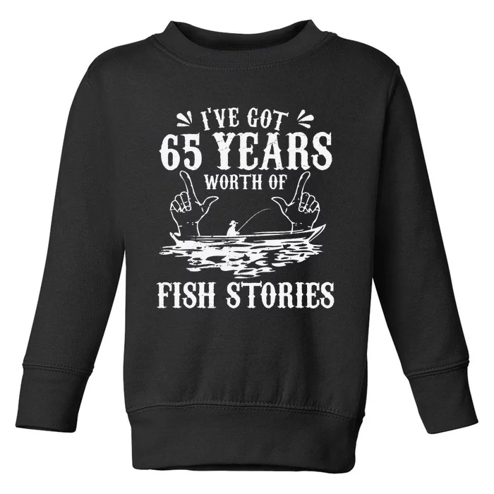 65th Birthday Fisherman Funny Bass Fishing Gift Idea Toddler Sweatshirt