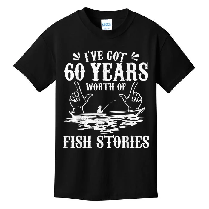 60th Birthday Fisherman  Funny Bass Fishing Gift Idea Kids T-Shirt