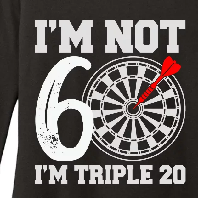 60th Birthday Funny Triple 20 Darts Womens CVC Long Sleeve Shirt