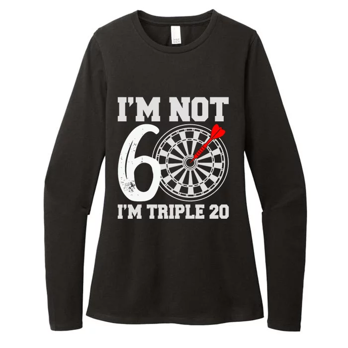 60th Birthday Funny Triple 20 Darts Womens CVC Long Sleeve Shirt