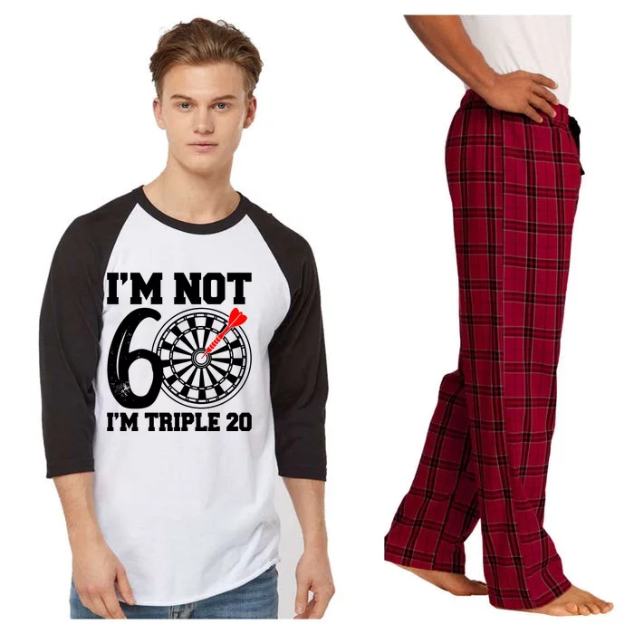 60th Birthday Funny Triple 20 Darts Raglan Sleeve Pajama Set